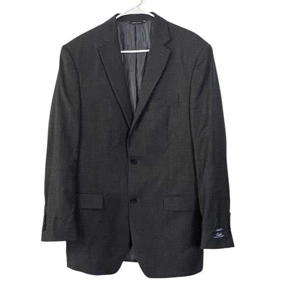 Ralph Lauren Blazer Coat Men's Size 40L Athletic Fit Wool Natural Gray - Picture 10 of 11